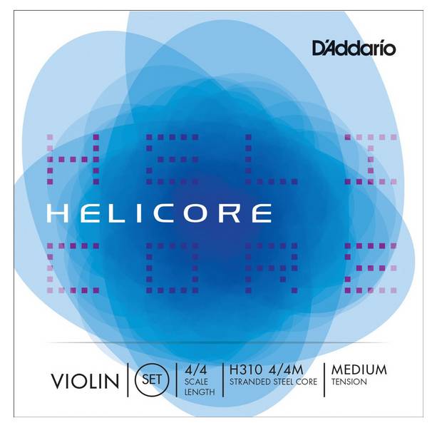 D'Addario Helicore Violin String Set, 4/4 Scale, Medium Tension