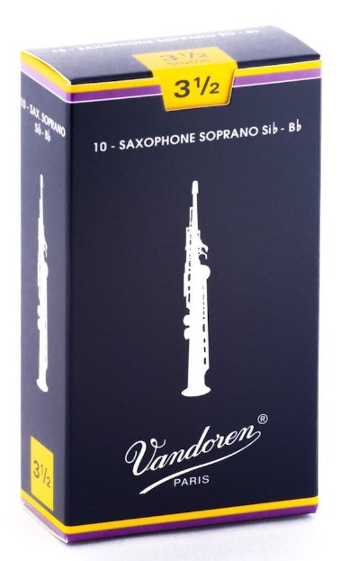 Vandoren Soprano Sax Traditional Reeds, Box of 10 Strength 3.5