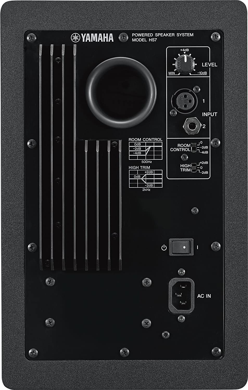 Yamaha HS7 6.5'' Powered Studio Monitor Black Cabinet White Polypropylene Woofer