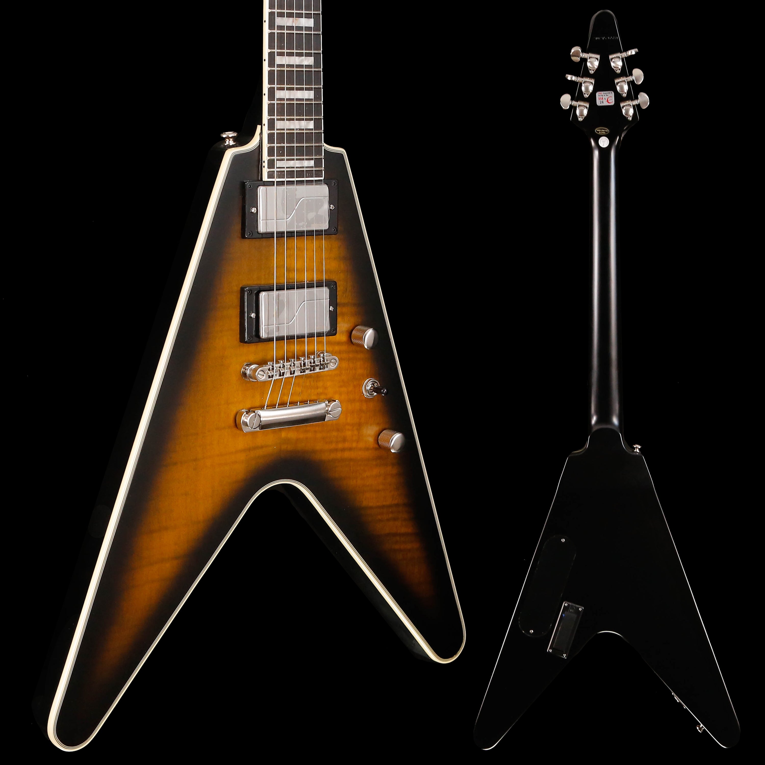 Epiphone Flying V Prophecy Electric, Yellow Tiger Aged Gloss