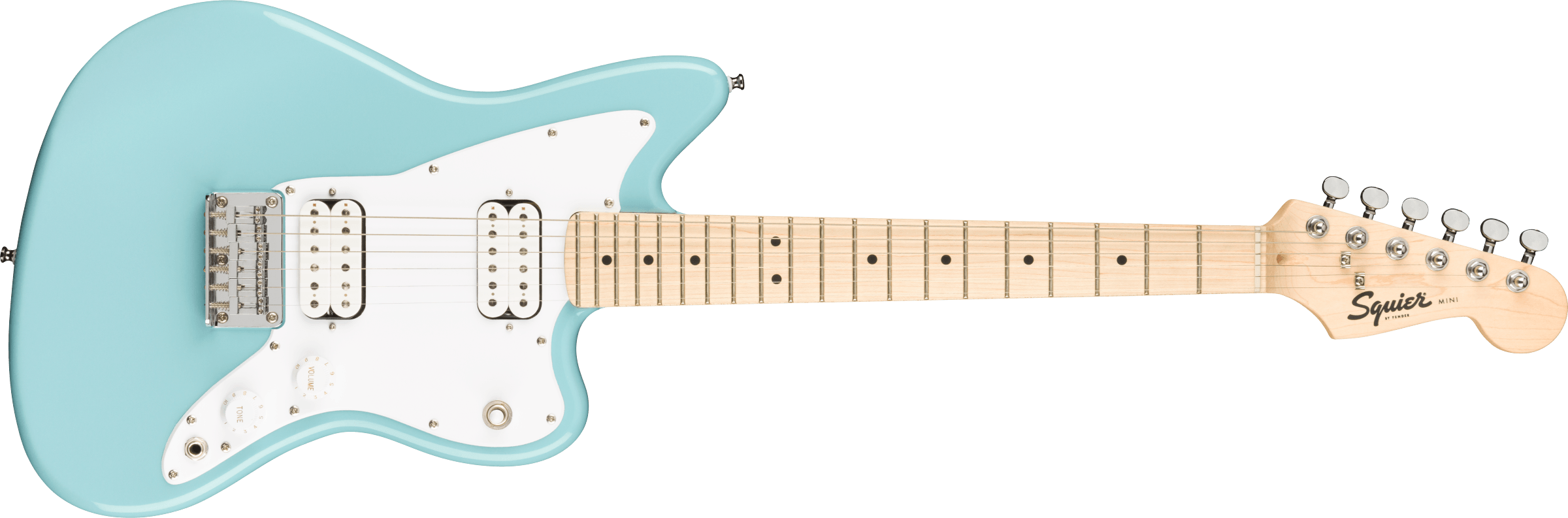 Squier Mini Jazzmaster HH, Maple Fb, Daphne Blue