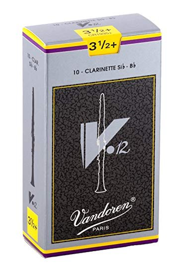 Vandoren Bb Clarinet V.12 Reeds, Box of 10 Strength 3.5+
