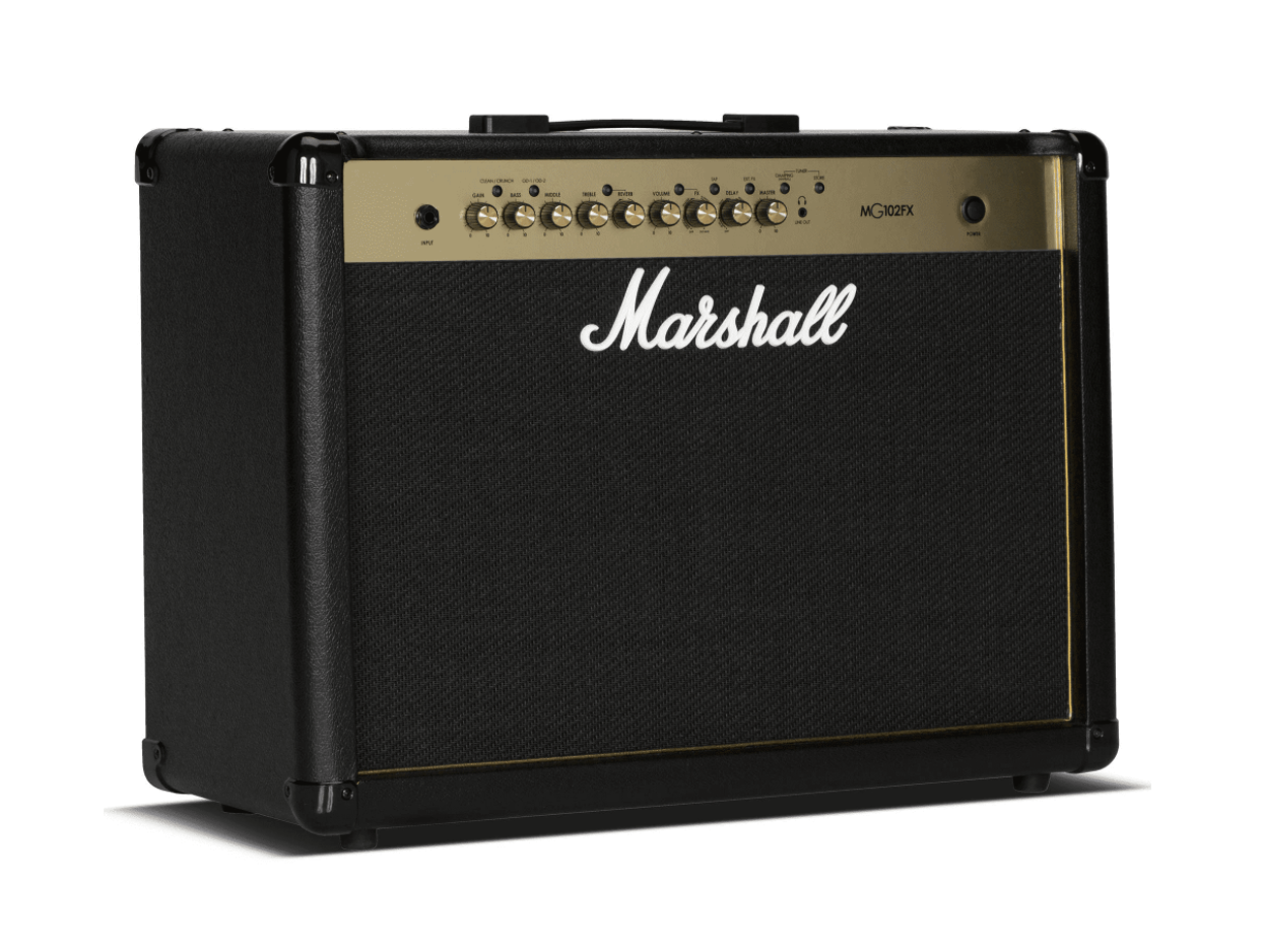 Marshall 100 Watt 2x12 combo, 4 programmable channels, FX, MP3, footswitch incl
