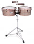 Toca Percussion Pro Line Timbales, 14" & 15" Black Copper w/Stand