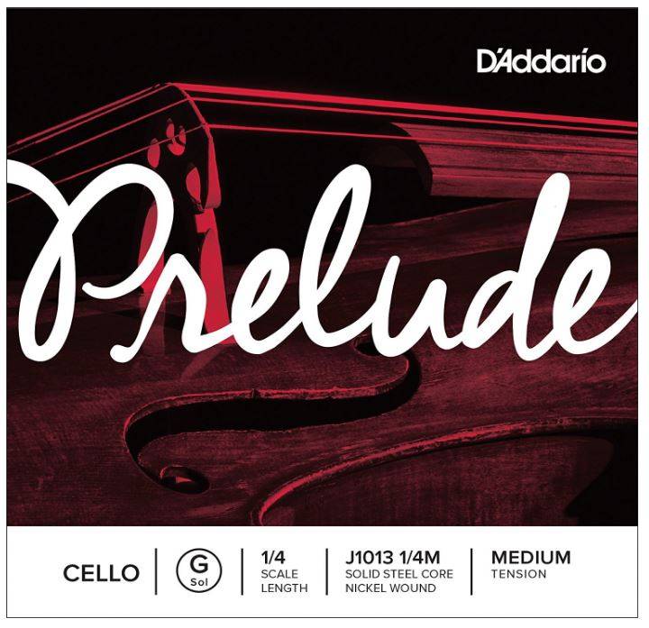 D'Addario Prelude Cello Single G String, 1/4 Size, Medium Tension