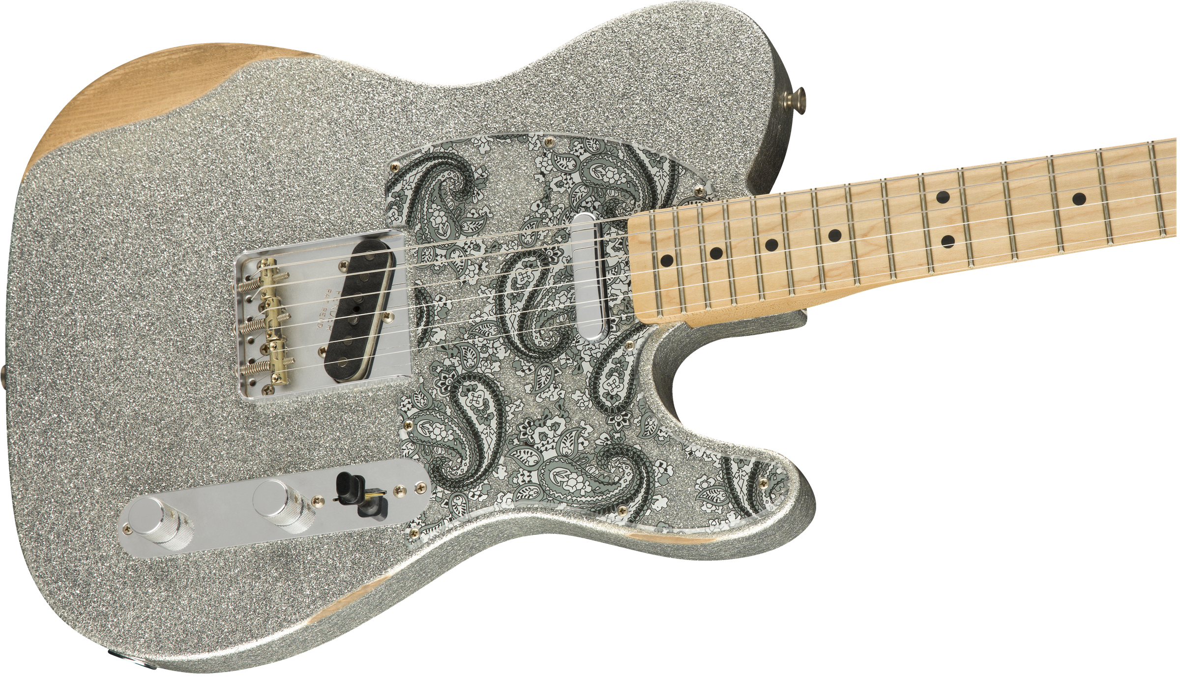 Fender Brad Paisley Roadworn Telecaster Maple Neck Silver Sparkle
