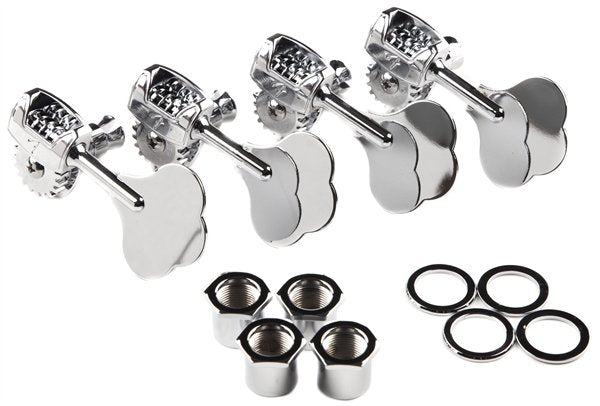 Fender Deluxe ''F'' Stamp Bass Tuning Machines, (4), Chrome
