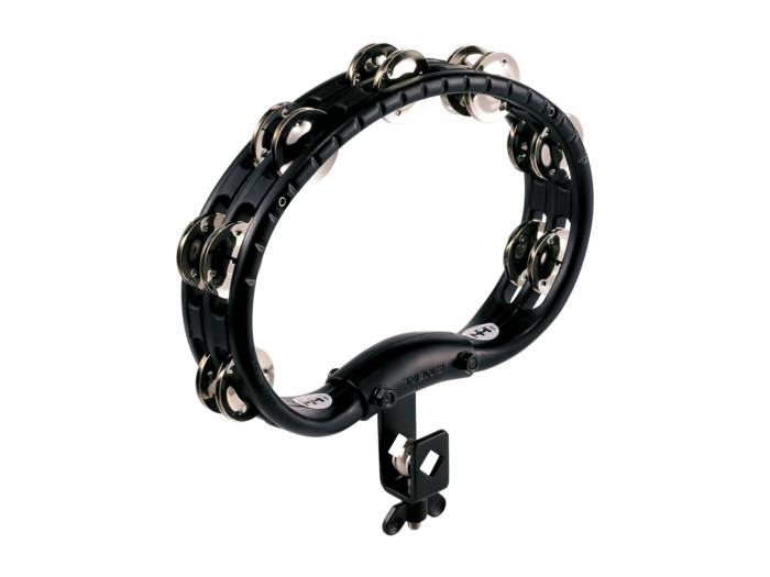 Meinl Percussion Mountable Traditional ABS Tambourine Steel Jingles - Black