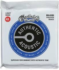 Martin MA4800 Authentic Acoustic Bass Guitar Strings, HT Phosphor Bronze Light