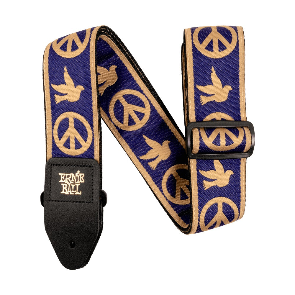 Ernie Ball Beige/Navy Blue Peace Love Dove Jacquard Strap - 4699