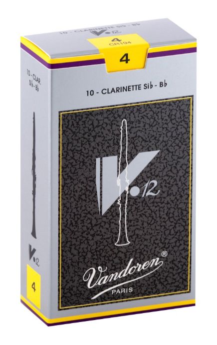 Vandoren Bb Clarinet V.12 Reeds, Box of 10 Strength 4