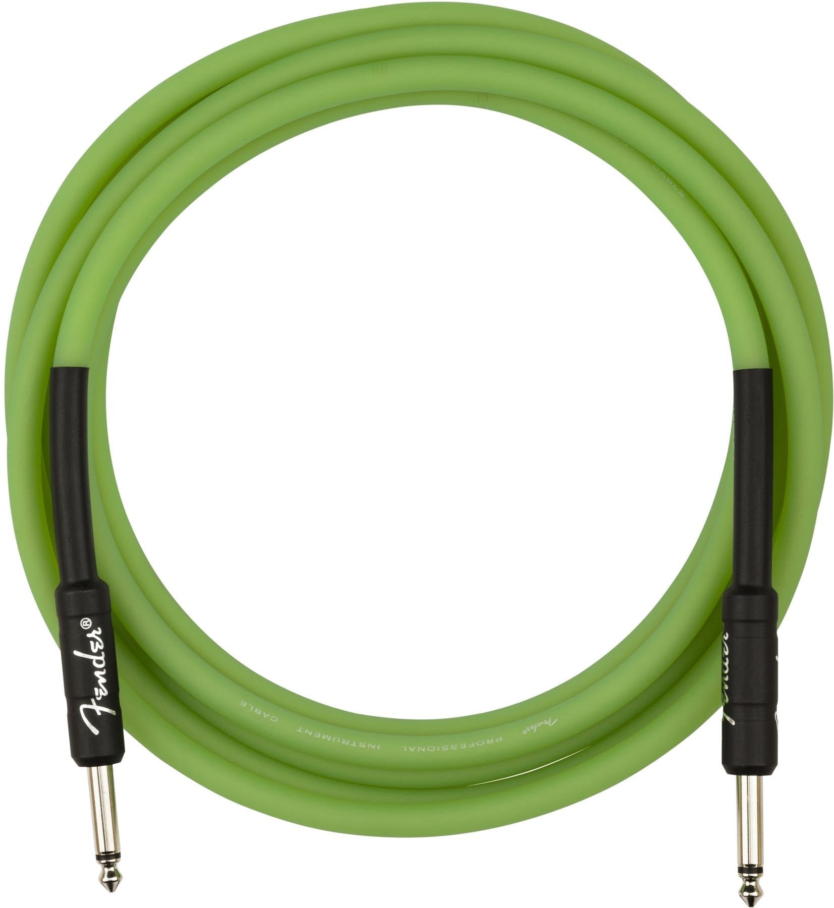 Fender Professional Series Glow in the Dark Green Instrument Cable - 10ft.