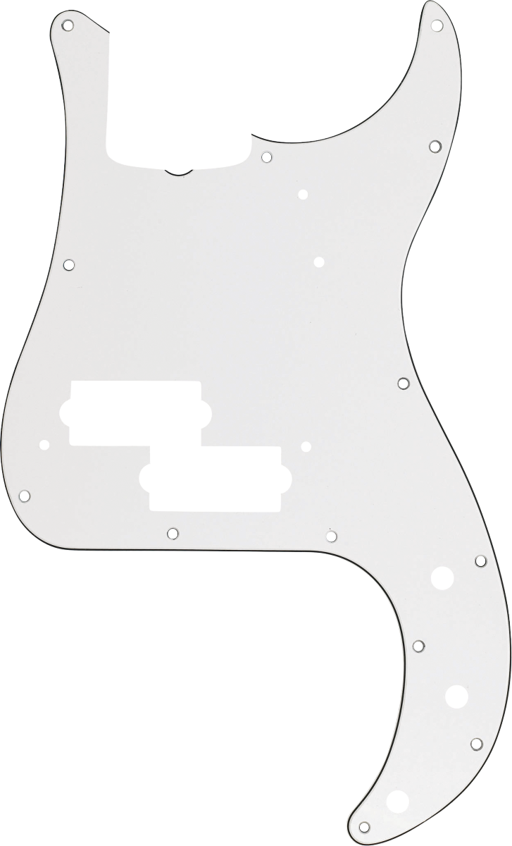 Fender Pickguard P Bass 13-Hole Vintage Mount w Truss Rod Notch White 3-Ply