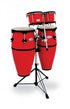 Toca Percussion Synergy Series Fiberglass Conga Drums w/Bongos & Stand, Red