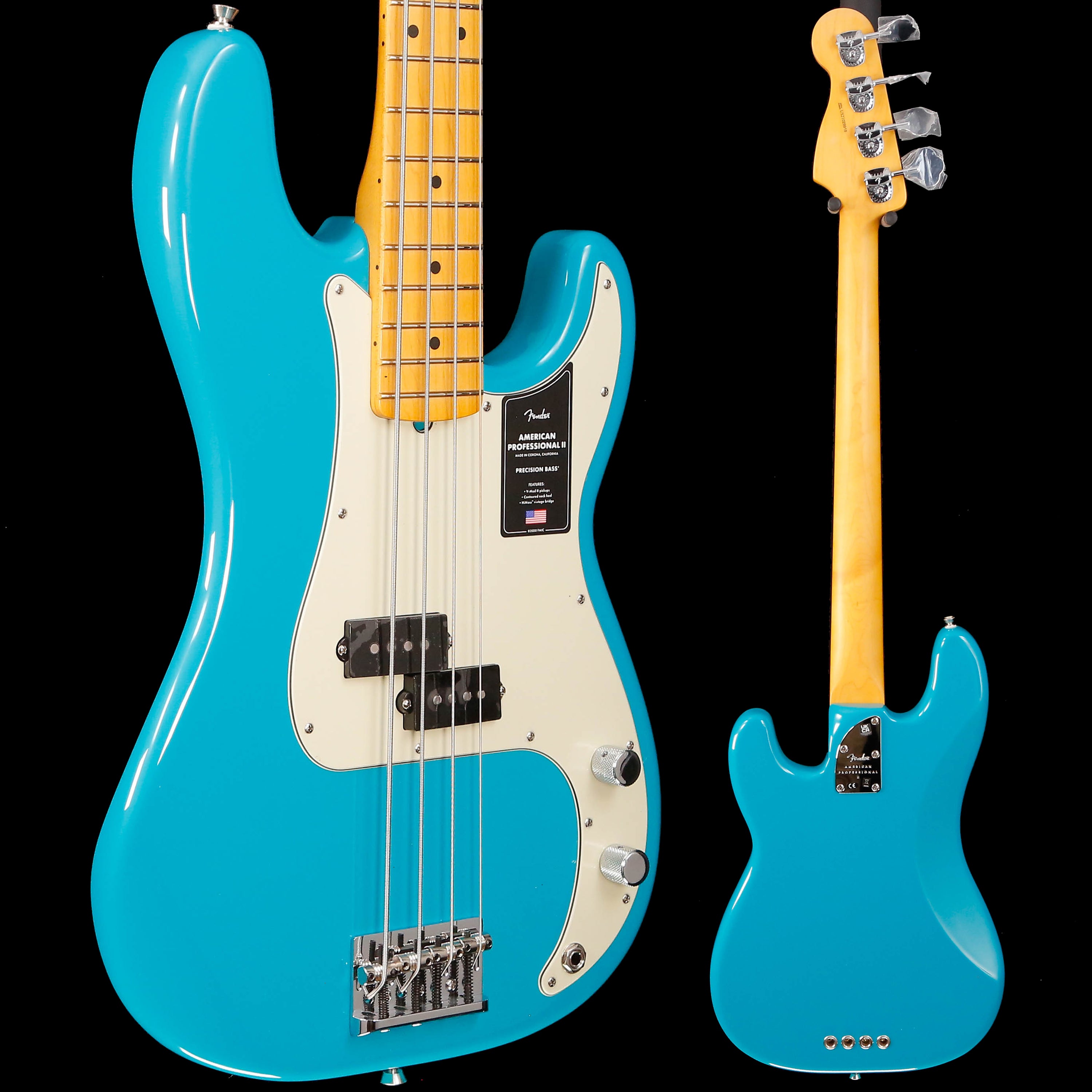 Fender American Professional II Precision Bass, Mpl Fb, Miami Blue