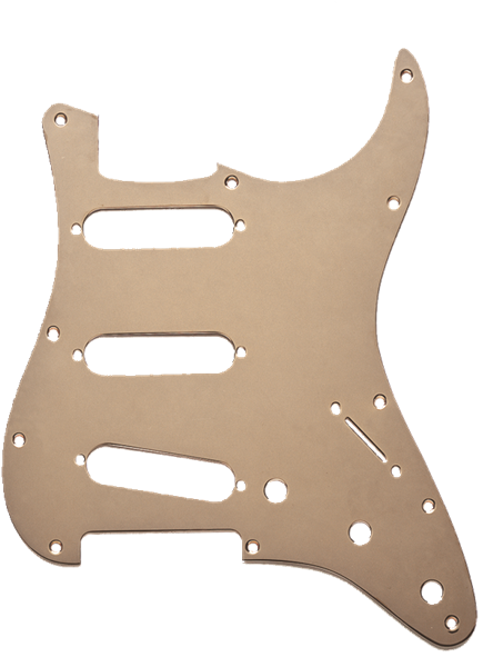 Fender Pickguard, Stratocaster S/S/S, 11-Hole Mount, Gold Anodized Alum, 1-Ply